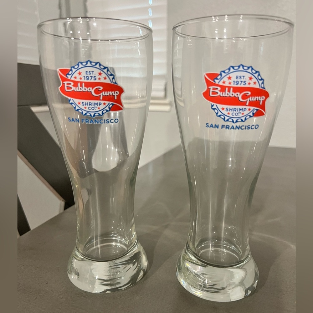 Bubba Gump pair of Pilsner glasses